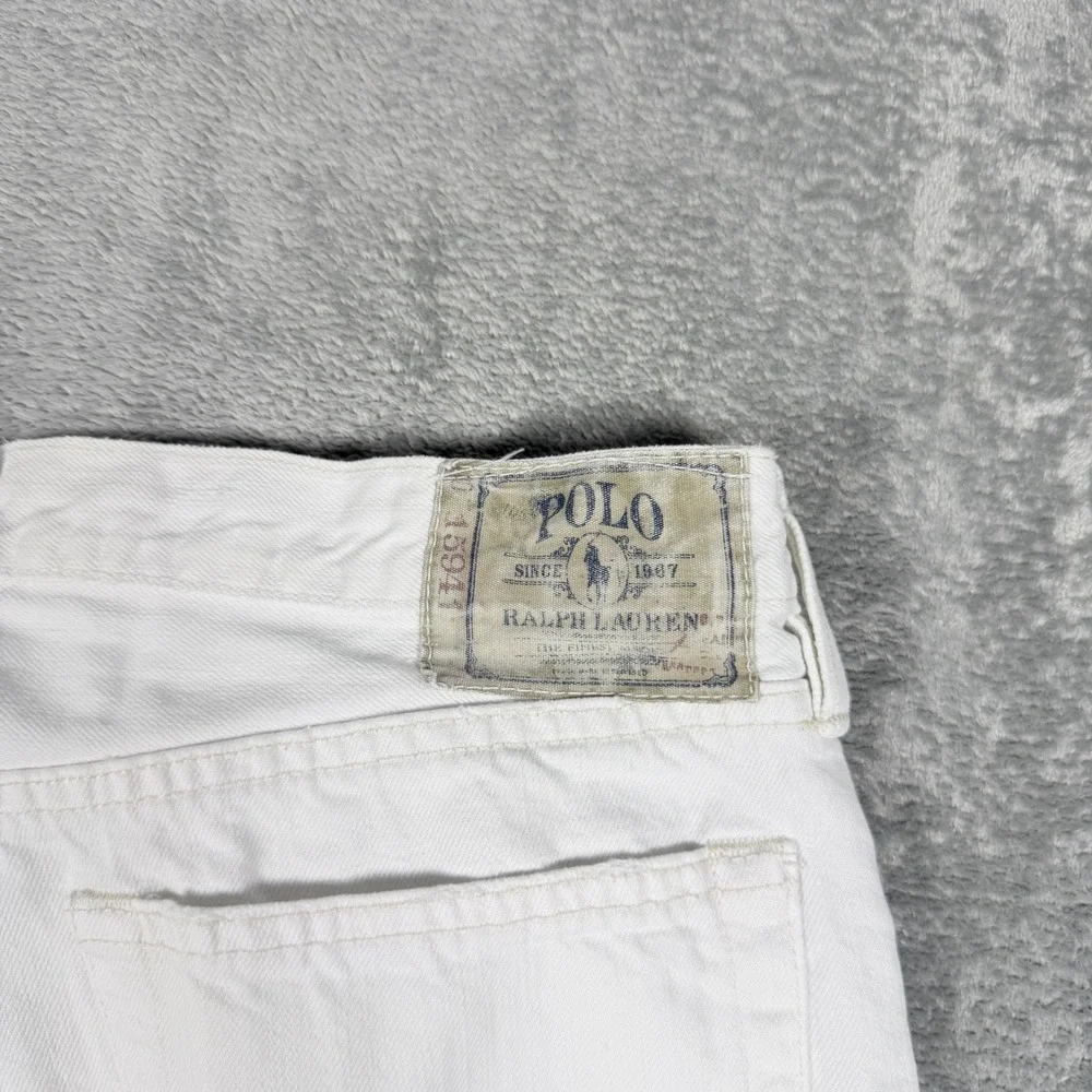 Polo Ralph Lauren Mens 34x32 Y2K Classic Fit Hudson White Straight Leg Denim